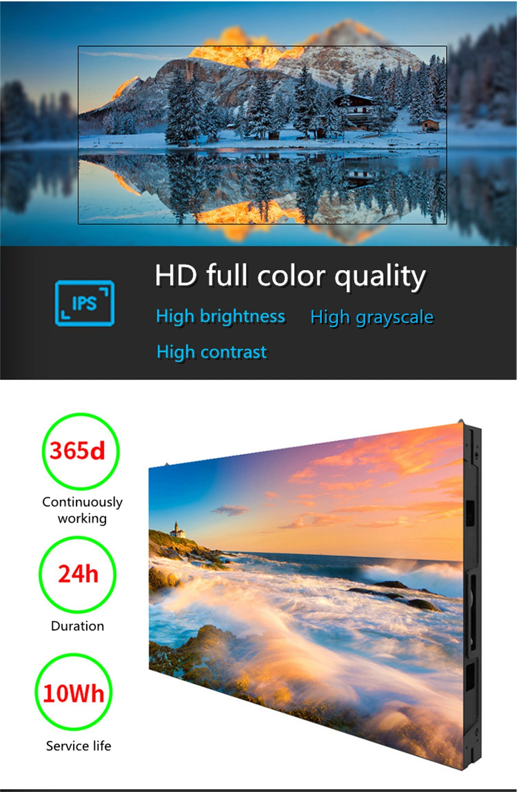 640X480mm Supermarket Advertising Fine Pixel Pitch P2 P2.5 Indoor High Resolution Fixed LED Video Wall Display Screen